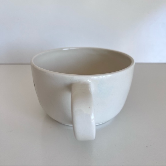 Early Rae Dunn By Magenta HOME Cappuccino Mug Flowers Typewriter Font - Picture 3 of 11